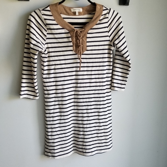 👗MONTEAU STRIPED MINIDRESS - Picture 1 of 8